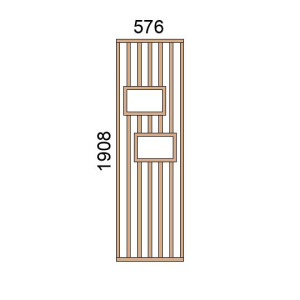 Claustra bois avec niches L576xH1908