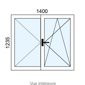 Fenêtre PVC OB 2 vantaux L1400 x H1235