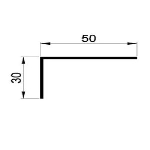 Lot de 4 x Cornière 50x30 en Alu laqué Lg  1300 mm coloris Blanc 9016