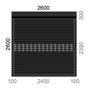 Porte de garage enroulable A77 motorisée à commande radio L2600 x H2600