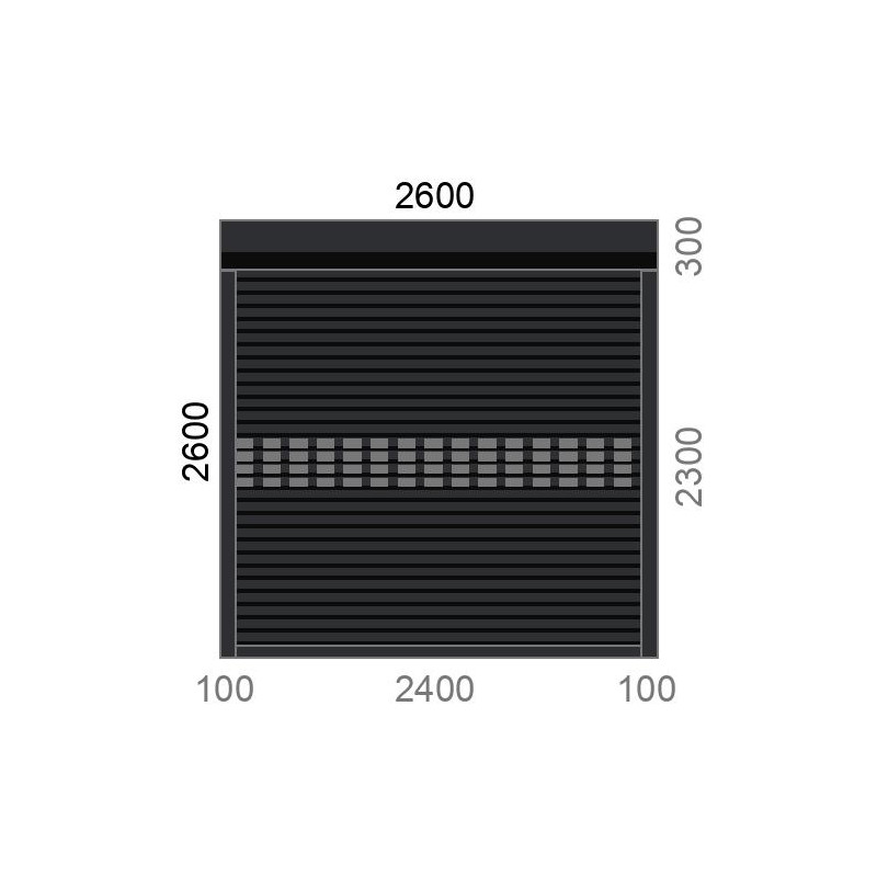 small-Porte de garage enroulable A77 motorisée à commande radio L2600 x H2600