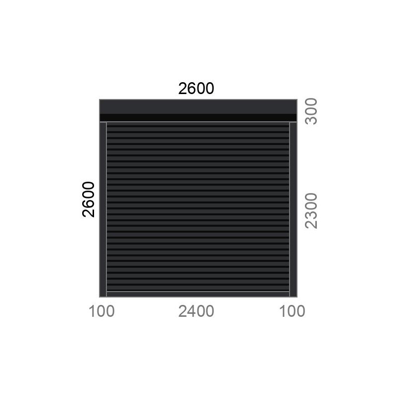 small-Porte de garage enroulable A77 motorisée à commande radio L2600 x H2600