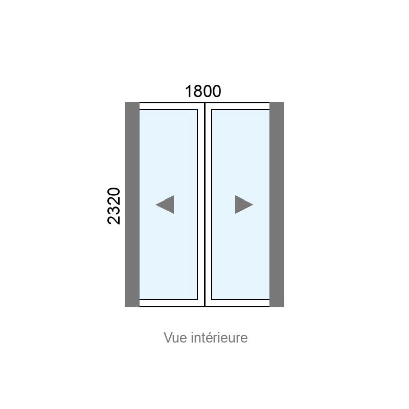 small-Coulissant Alu galandage 2 vantaux monorail L1800 x H2320