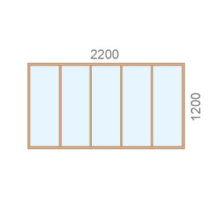 Verrière en bois L2200 x H1200