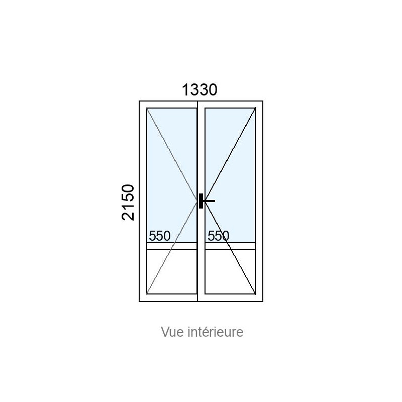 small-Porte-fenêtre PVC 2 vantaux L1330 x H2150