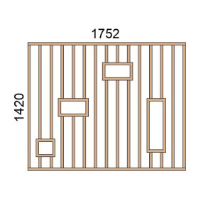 Claustra bois avec niches L1752xH1420