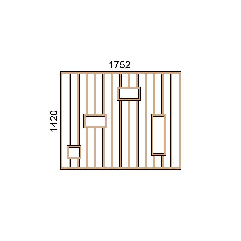 small-Claustra bois avec niches L1752xH1420