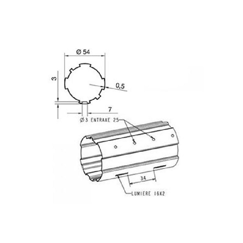 small-1 x  Axe diam 54 Lg  3100 mm