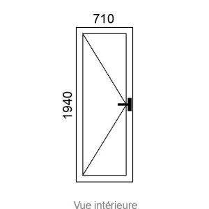 Porte de service PVC L710 x H1940