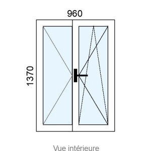 Fenêtre Alu OB 2 vantaux L960 x H1370