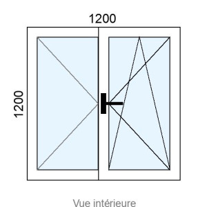 Fenêtre Alu OB 2 vantaux L1200 x H1200