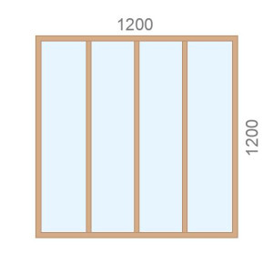 Verrière en bois L1200 x H1200