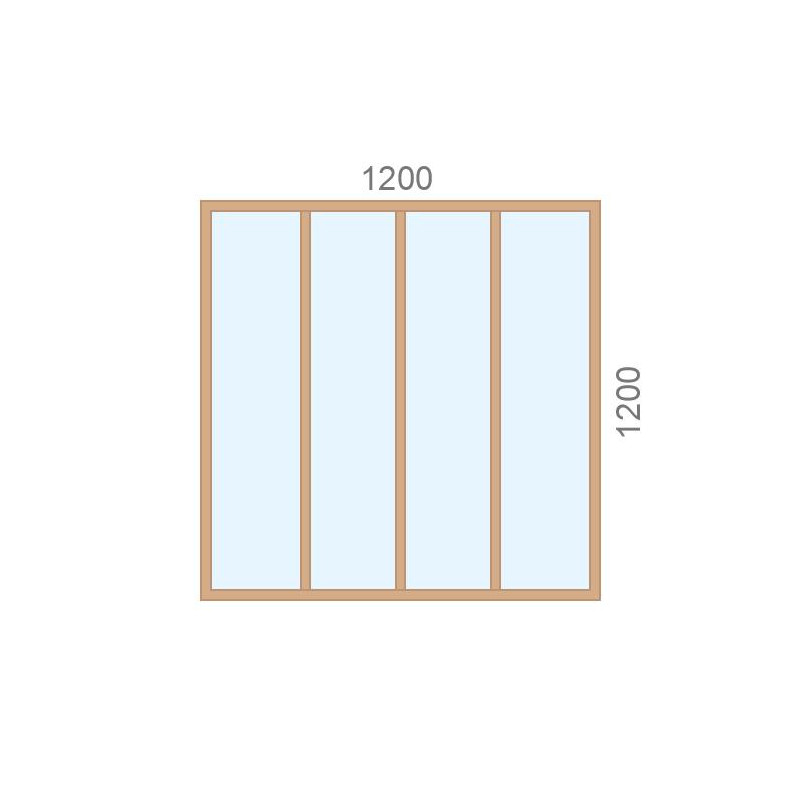 small-Verrière en bois L1200 x H1200