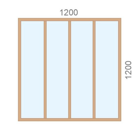 Verrière en bois L1200 x H1200