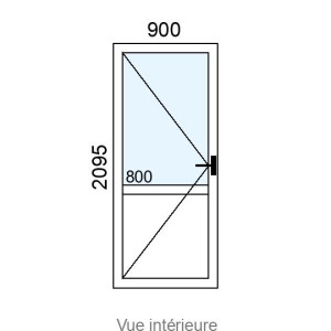 Porte d'entrée PVC 1 vantail L900 x H2095