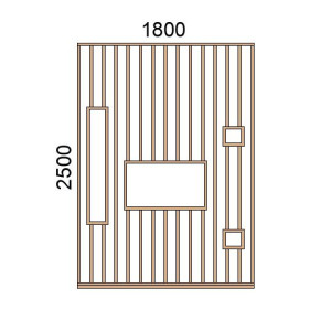 Claustra bois avec niches L1800xH2500