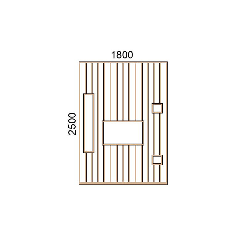 small-Claustra bois avec niches L1800xH2500