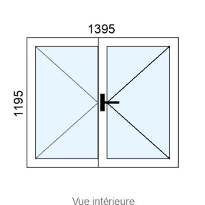 Fenêtre PVC 2 vantaux L1395 x H1195