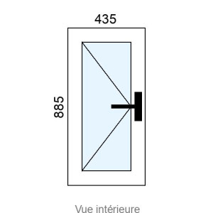 Fenêtre PVC 1 vantail L435 x H885