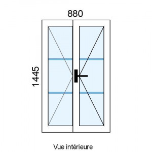 Fenêtre PVC 2 vantaux L880...