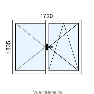 Fenêtre PVC OB 2 vantaux L1720 x H1335