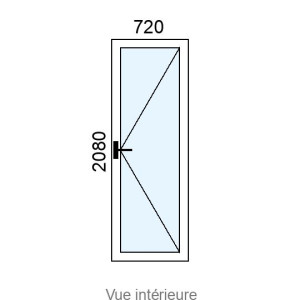 Porte-fenêtre PVC 1 vantail L720 x H2080