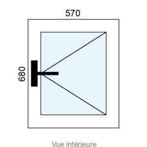 Fenêtre PVC 1 vantail L570 x H680