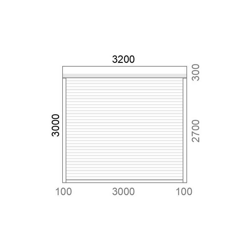 small-Porte de garage enroulable A77 motorisée à commande radio L3000 x H2700