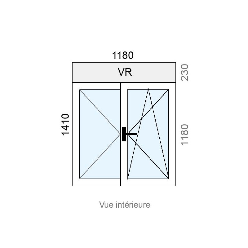 small-Fenêtre PVC OB 2 vantaux L1180 x H1180