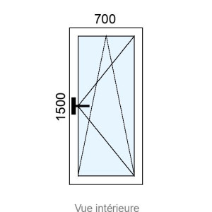 Fenêtre PVC OB 1 vantail L700 x H1500