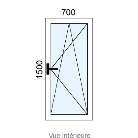 Fenêtre PVC OB 1 vantail L700 x H1500