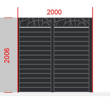 Elément de clôture L2000  x  H2006