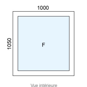 Châssis Fixe PVC plaxé L1000 x H1050