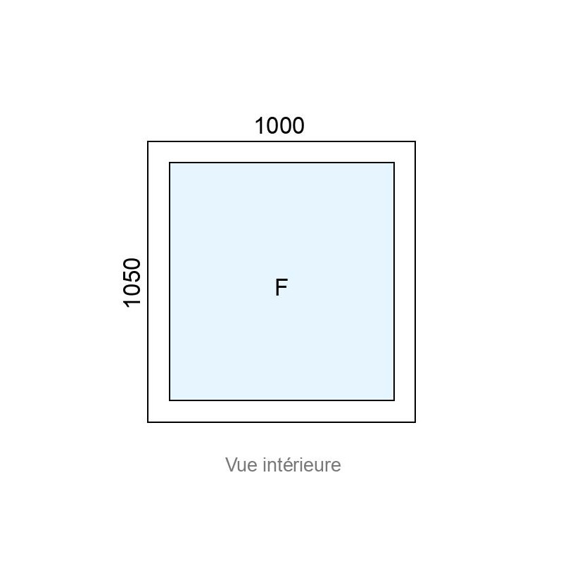 small-Châssis Fixe PVC plaxé L1000 x H1050