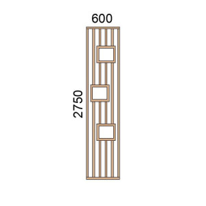 Claustra bois avec niches L600xH2750