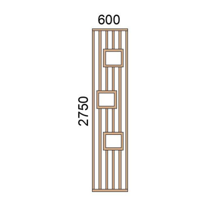 Claustra bois avec niches L600xH2750