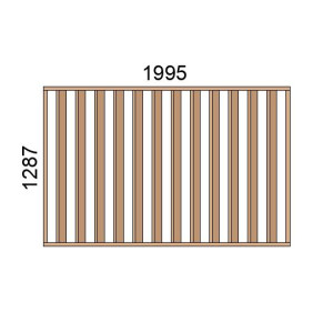 Claustra bois lames verticales inclinées L1995xH1287