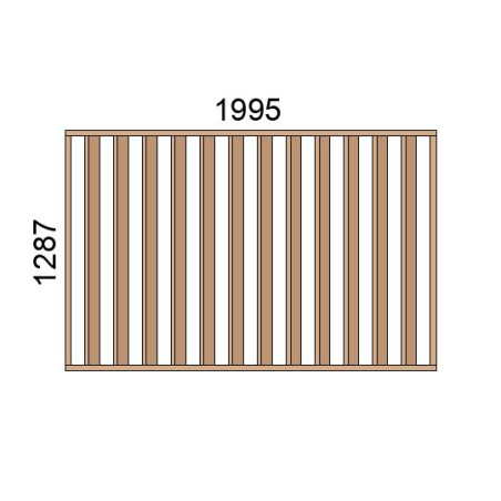 Claustra bois lames verticales inclinées L1995xH1287