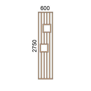 Claustra bois avec niches L600xH2750