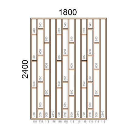 Claustra bois Modèle Intime L1800xH2400