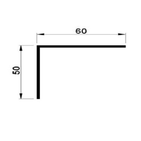 1 x Cornière 50x60 en PVC Lg  880 mm coloris Blanc