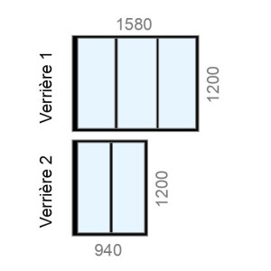 Verrière sur mesure atelier en angle L1580/940 x H1200