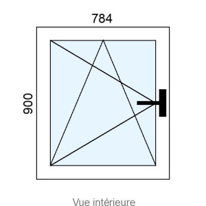 Fenêtre PVC OB 1 vantail L784 x H900