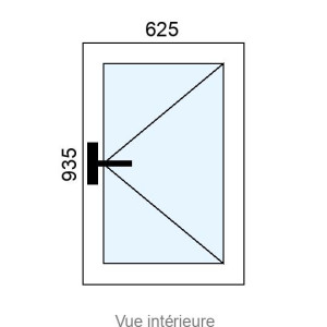 Fenêtre PVC 1 vantail L625 x H935