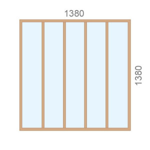 Verrière en bois L1380 x H1380