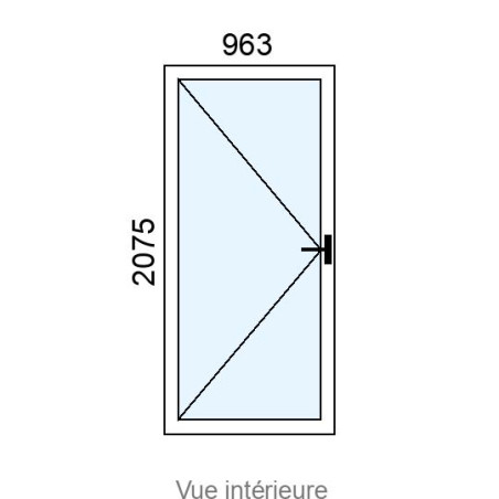 Porte-fenêtre PVC 1 vantail L963 x H2075