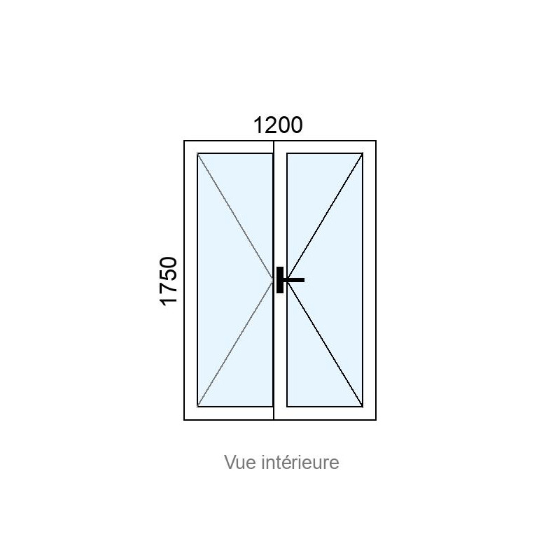 small-Fenêtre PVC 2 vantaux L1200 x H1750