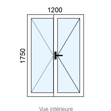 Fenêtre PVC 2 vantaux L1200 x H1750