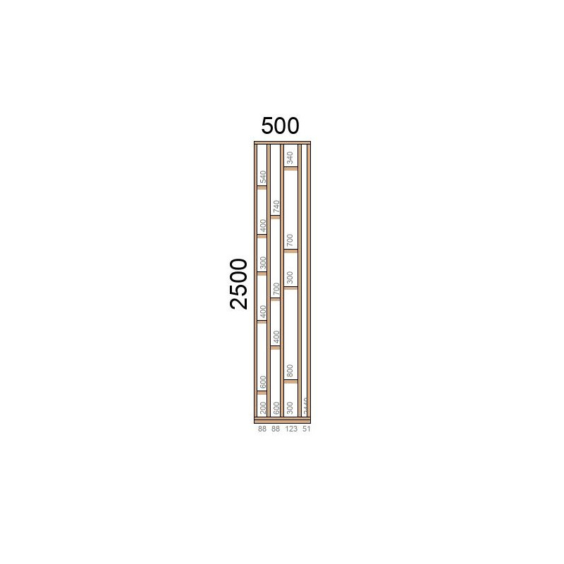 small-Claustra bois Modèle Elégance L500xH2500