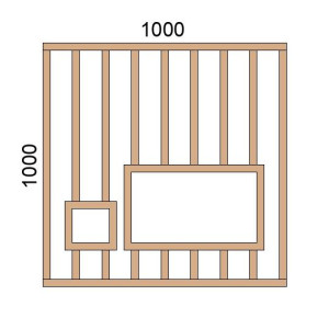 Claustra bois avec niches L1000xH1000